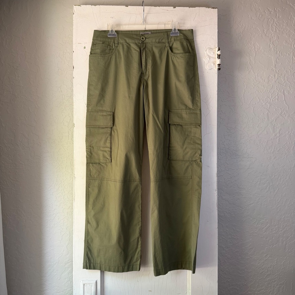 Kut from the Kloth Olive Green Cargo Pants Straight Leg Stretch Size 12 Utility